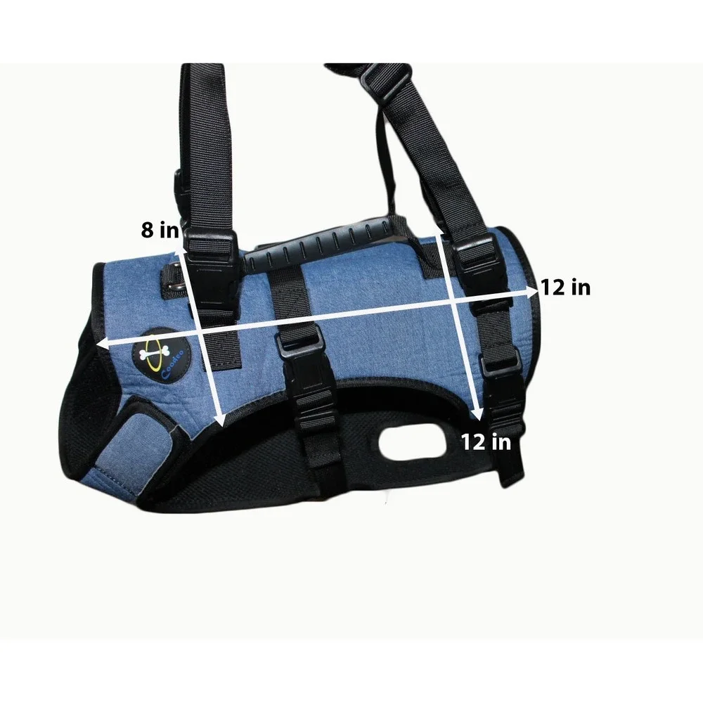 Coodeo Dog Lift Harness For Dogs 24lbs Full Body Support  Blue Medium